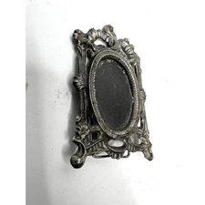 Ornate Vintage Oval Metal Picture Frame Tabletop Display