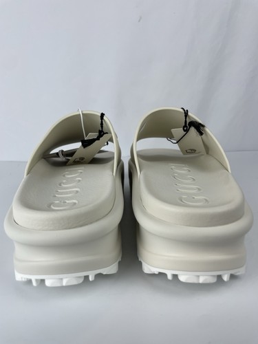 GUCCI 692845 Sandali con plateau GG ad incastro in gomma bianco sporco taglia 41/US 11 - Foto 11 di 14