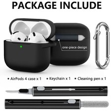 for AirPods 4 Case Cover 2024 with Cleaner Kit,Soft Silicone Protective Case