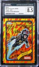 2025 Topps Chrome Marvel /39 NOVA #23 Human Torch Refractor CGC 8.5 NM/MINT+