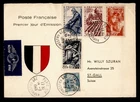 DR WHO 1949 FRANCE FDC OCCUPATION COMBO SEMI POST R24978