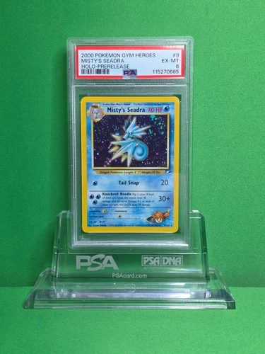 POKEMON 2000 GYM HEROES JP MISTY'S SEADRA HOLO PRERELEASE 9 PSA 6