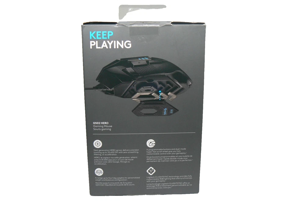 Logitech G502 HERO Wired Gaming Mouse – NEW in Box – 16K DPI, RGB, Weights - Image 2 of 4