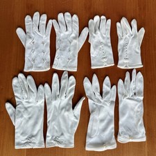 Lot of 4 Pairs White Girls/Women Dress Up Pretend Formal Dress Gloves