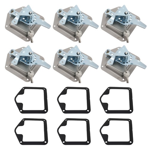 6x Folding T Handle Door Locks Bent Up Tongue Trailer Caravan Toolbox Camper van - Picture 4 of 12