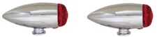 V-Factor 11458 Smooth Chrome Red Bullet Mini Marker Turn Signals for Custom Use