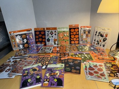 Vtg sticker lot 40 sealed packs Halloween Hallmark Peanuts AG More! Plus Loose