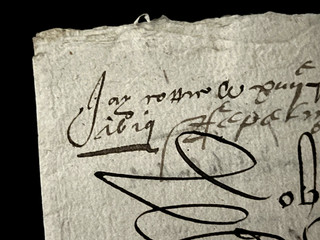 1619 Calligraphic Autographed Document 12 pages