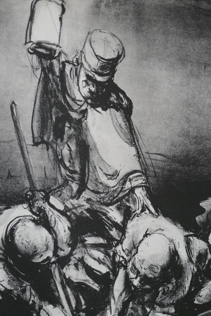 A. Paul Weber, Große Lithographie 1965, signiert