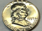 1959 FRANKLIN SILVER 90% HALF BU PROOF ~  FROM U.S. MINT PROOF SET!