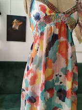 Ocean Club Sheer Beachwear BOHO Ibiza Maxi Dress 36-38