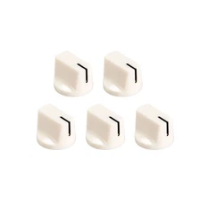 5Pcs 6.4mm Shaft Hole Pedal Knobs Pointer Control Knobs with Set Screw White