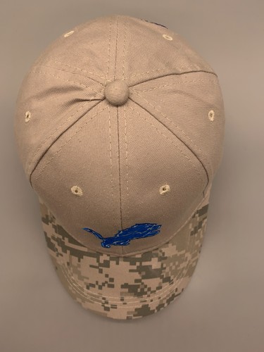 Detroit Lions Hat Cap Strap Back Brown Camouflage Camo NFL Football Logo Mens - Picture 8 of 13