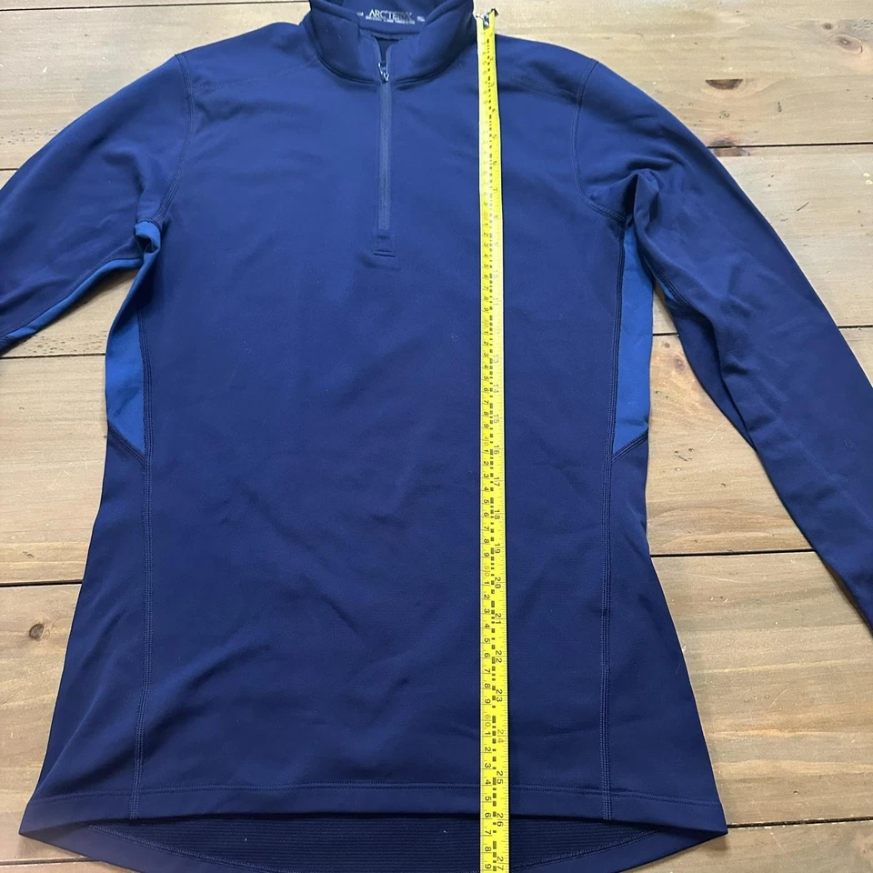 Camisa Pullover Arc'teryx 1/4 Cremallera Mujer Azul Medio Manga Larga Capa Base Foto 4 de 4