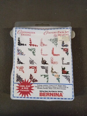 Bernina Customizer Deluxe Vintage Software Disk Embroidery Corner Pack ~ Trl7#73