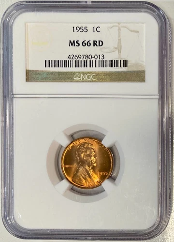 1955 Lincoln Cent (Wheat Penny), NGC MS-66 RD