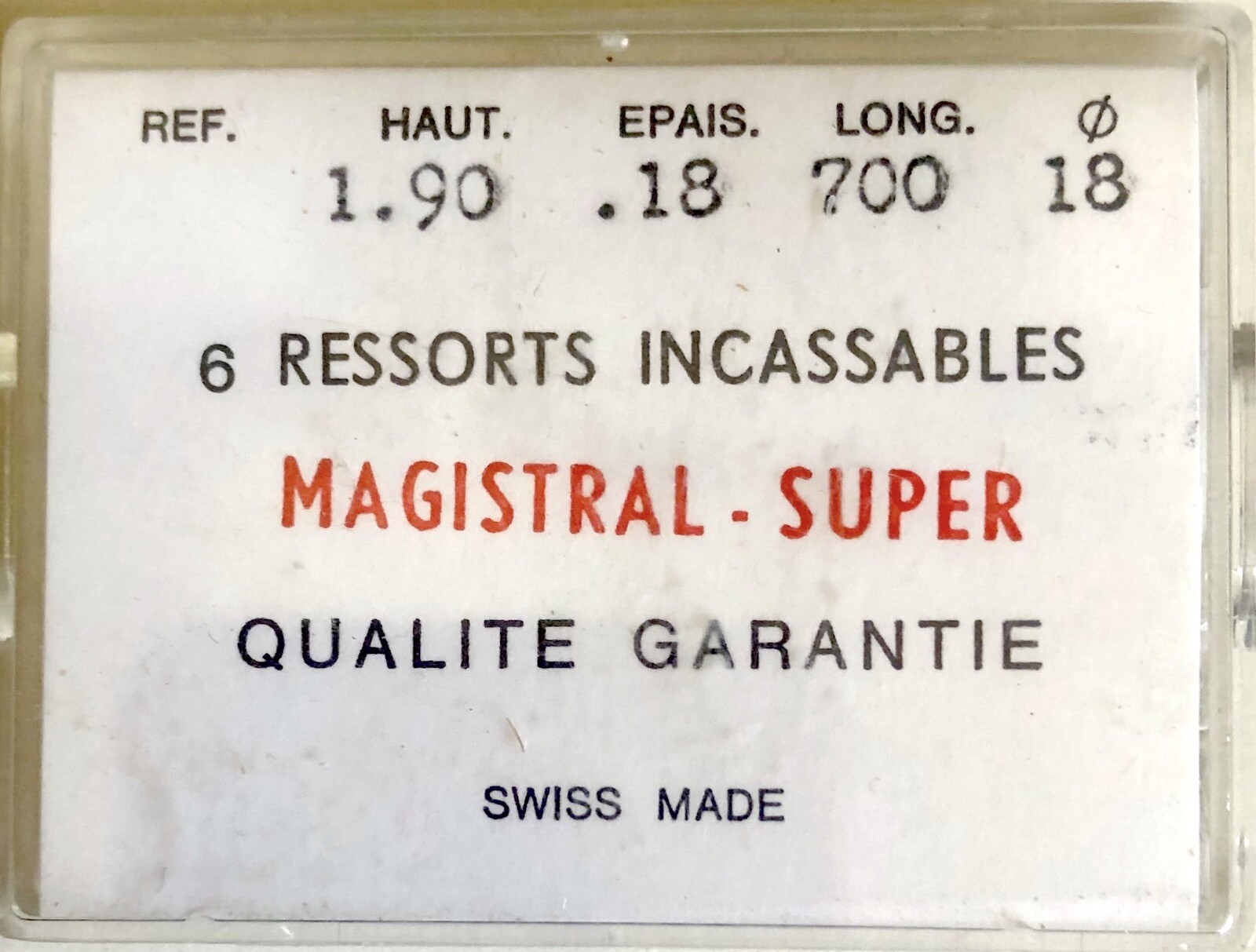 1X Mainspring 1.90x0.18mm Ø18 Watch Spring 700/190 EE 70 for Precision Timepieces