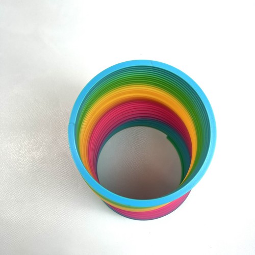 Rainbow Colored Jumbo Colorful Plastic Slinky Fidget - Picture 4 of 6