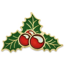 PinMart's Christmas Holly Berry Xmas Mistletoe Holiday Lapel Pin