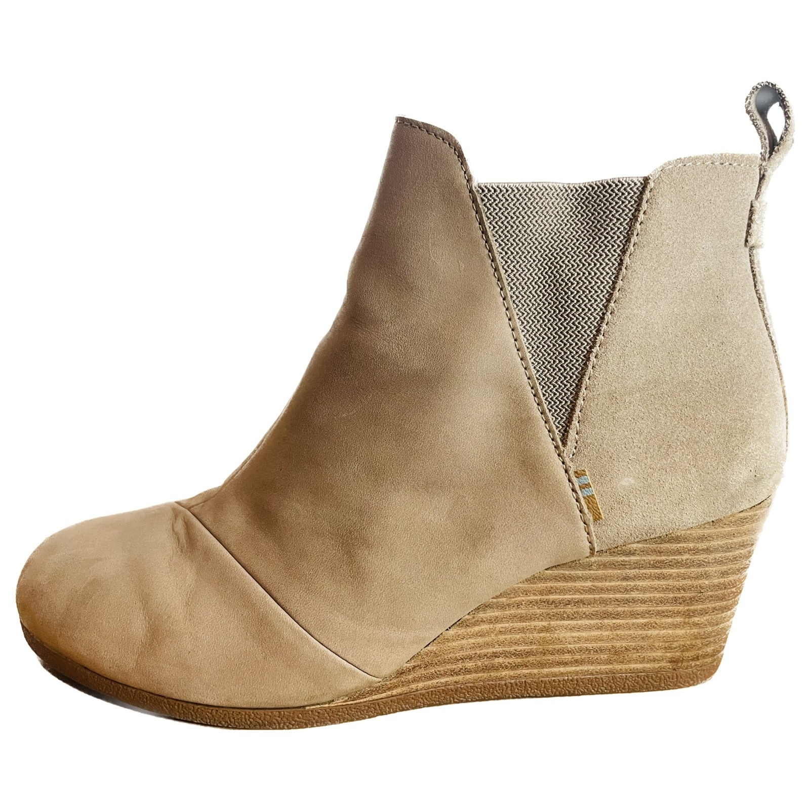 TOMS Womens Beige Goring Pull Tab Padded Logo Kelsey Round Toe
