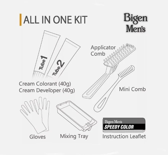 Bigen Men's Speedy цвет волос без аммиака серый покрытие натуральный черный 101 - Изображение 4 из 4