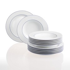 Retsch Arzberg HEIKE BLAURAND Tafelgeschirr Set 12-teilig Porzellan weiß-blau