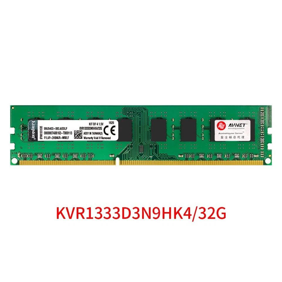 Kingston 32GB Kit 4x 8GB DDR3 1333MHz PC3-10600U DIMM Desktop Memory SDRAM Green - Image 3 of 4