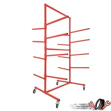 Adjustable Mobile Bumper Storage Rack Double Sided Standing Shelf Auto Body Shop
