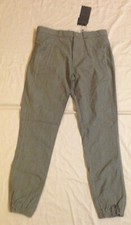 NEW! Zara Man Pants Men's Size 29x28 Elastic Cuffs 4 Pocket Side Seams Stretch