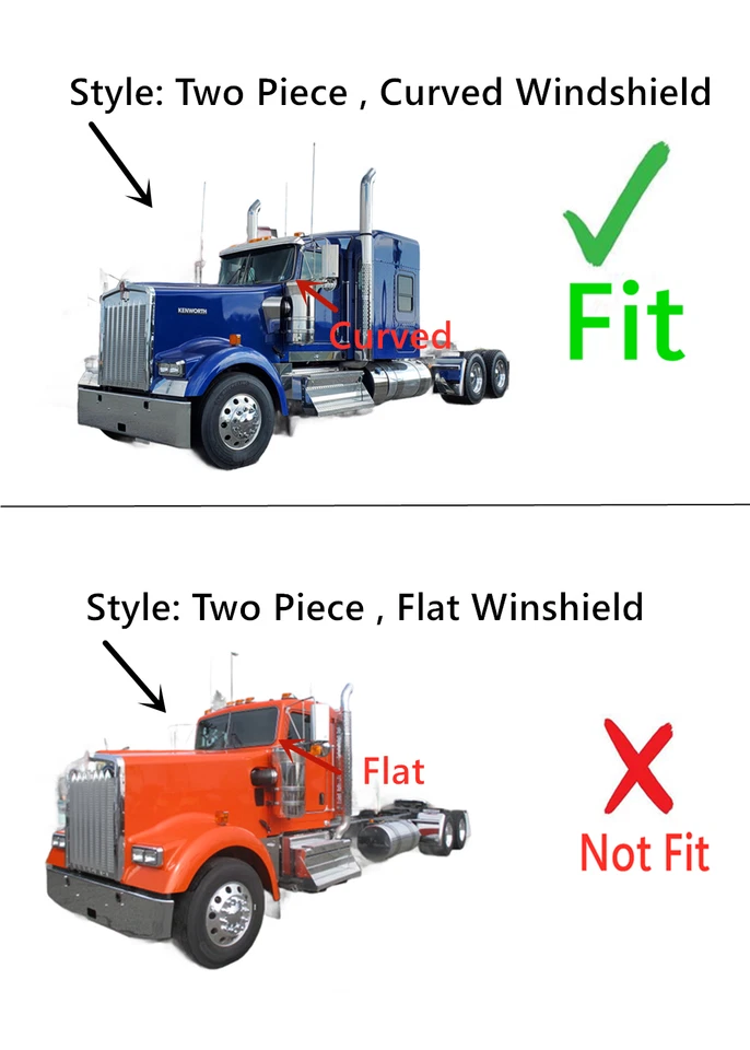 Fit Kenworth C500 T170 T270 T300 T370 T660 T800 W900 Driver Front Windshield - Изображение 3 из 4