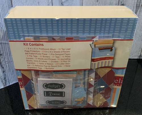 Keepsake Kit 540 Pieces Scrapbook 8" X 8" Album Travel Themed Accessories - Picture 3 of 6