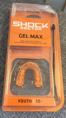 Shock Doctor Gel Max Mouthguard Youth 10- New Sealed Orange USA Free Shipping