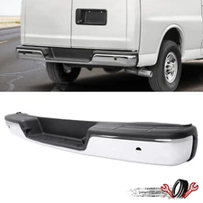 NEW Complete Chrome Rear Step Bumper For Chevy Express GMC Savana Van 1996-2024