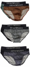 Slip uomo EMPORIO ARMANI confezione 2 pezzi elastico a vista mutanda bipack unde