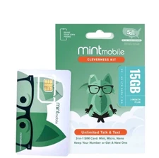3 Months Mint Mobile Prepaid SIM Card with 15GB DATA, Talk, Text Service