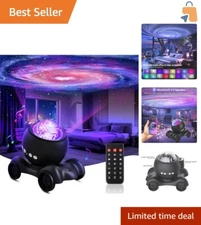 Art Deco Stylish Galaxy Projector & Bluetooth Speaker With Adjustable Projection
