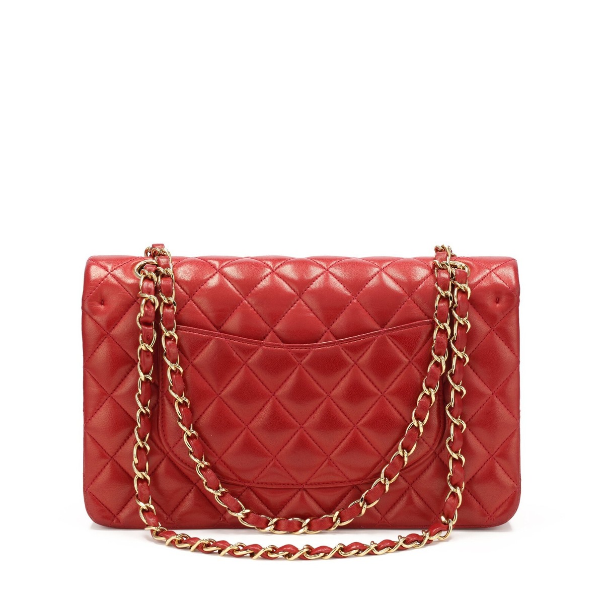 【ヴィンテージ】Rank:S☆Chanel Red Classic Flap Medium Bag Chanel Medium Classic Double Flap Bag Dark Red Lambskin | eBay
