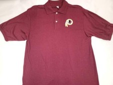 0730 NFL Team Apparel WASHINGTON REDSKINS Football Polo Shirt GOLD MAROON BLACK