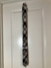 NWT Calvin Klein Steel Men's Plaid Checks Candy Coated Pack Gray Tie