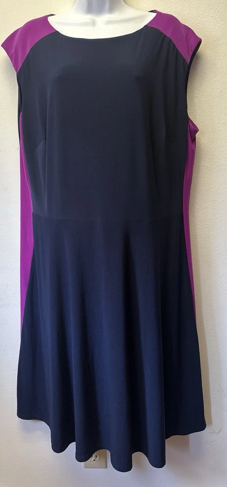 Lauren Ralph Lauren темно-пурпурный Colorblock Flowy удобный Джерси вязаное платье 18 Вт - Изображение 3 из 4