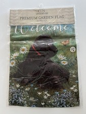 Creekside Premium Garden Flag Welcome Black Dog Double Sided 12.5x18 New