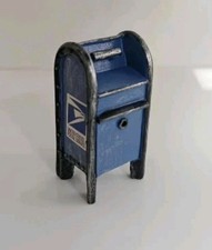 Miniature USPS Mailbox Postal Box Mail Box Blue Display Diorama Scenery 