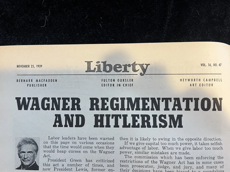 LIBERTY MAGAZINE: Nov. 25, 1939. Cover Is Not Attached But The Rest Is Intact. - Image 3 of 4