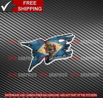 Delaware State Flag Map Vinyl Decal Sticker #A