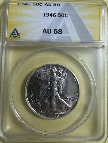 1946-P Walking Liberty Half Dollar - ANACS AU58 - Just Graded/ New Holder (618)