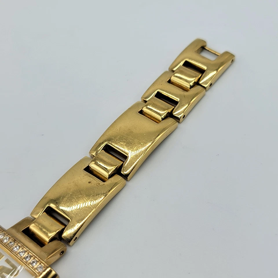 Reloj Esprit Mujer 22mm Esfera Rectangular Clásico Elegante Tono Dorado Banda 6.5", Funciona Foto 4 de 4