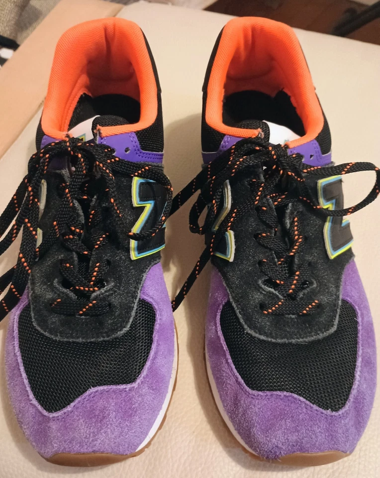 Новый баланс 574 кроссовки черный оранжевый фиолетовый синий мужской размер 9 (ЕС 42,5) - Изображение 4 из 4