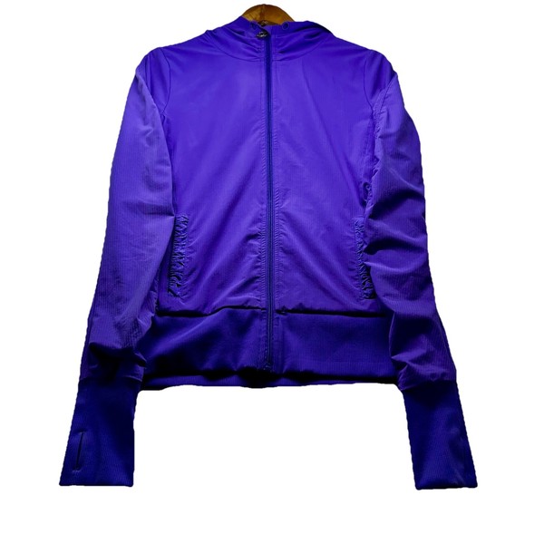 Lorna Jane Active Purple Zip-Up Hoodie Jacket Thumbholes Women Size S