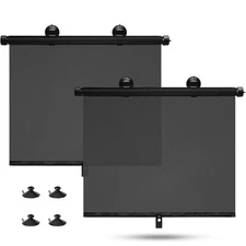 Car Window Shades - Side Window Sun Shade (2 Pack) Retractable Car Roller 