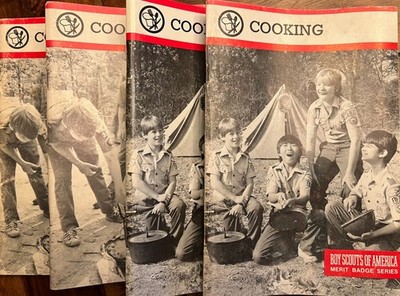 Vintage Boy Scout Lot 4 Merit Badge Pamphlet Cooking 2 Different Variations